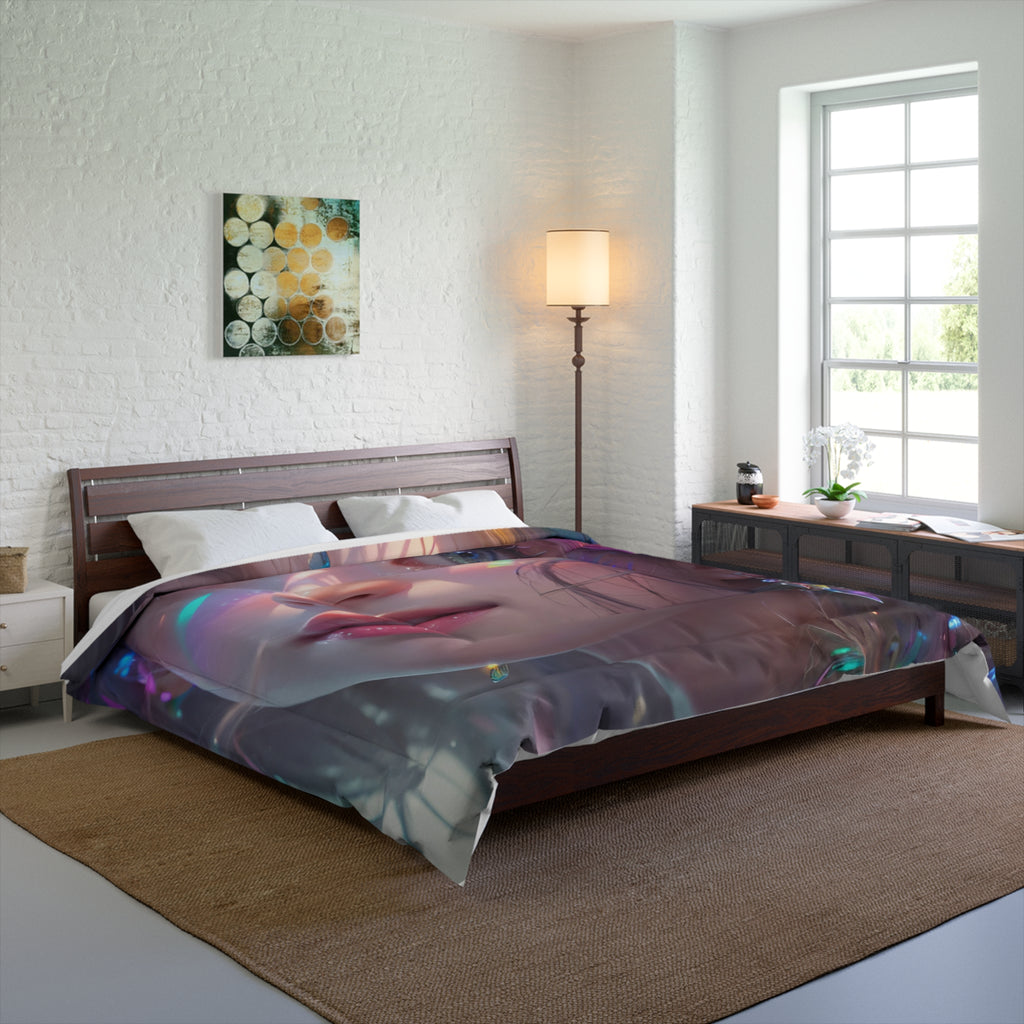 Dreamy Fantasy Comforter for Cozy Bedrooms, Boho Bedding, Art Print Quilt