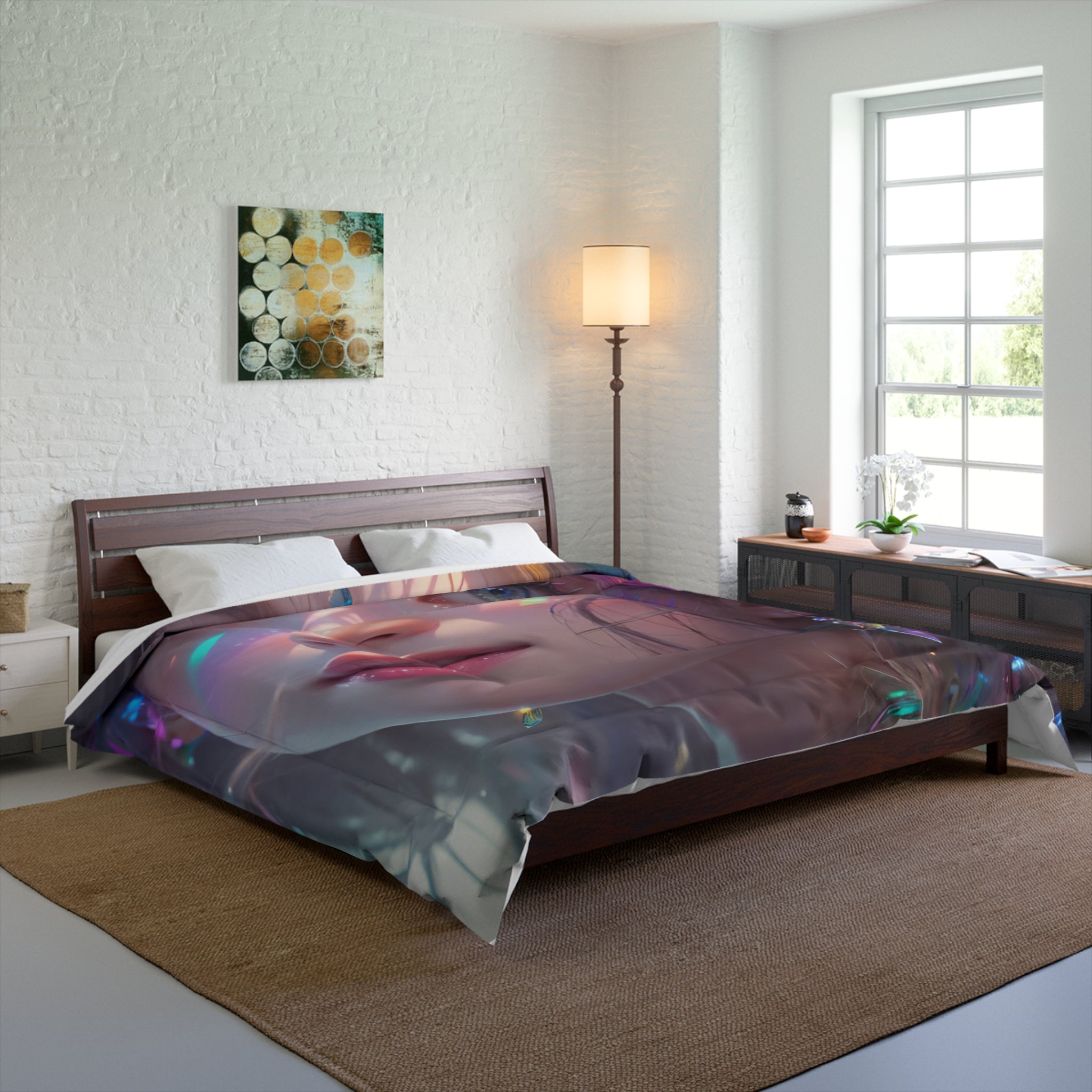 Dreamy Fantasy Comforter for Cozy Bedrooms, Boho Bedding, Art Print Quilt