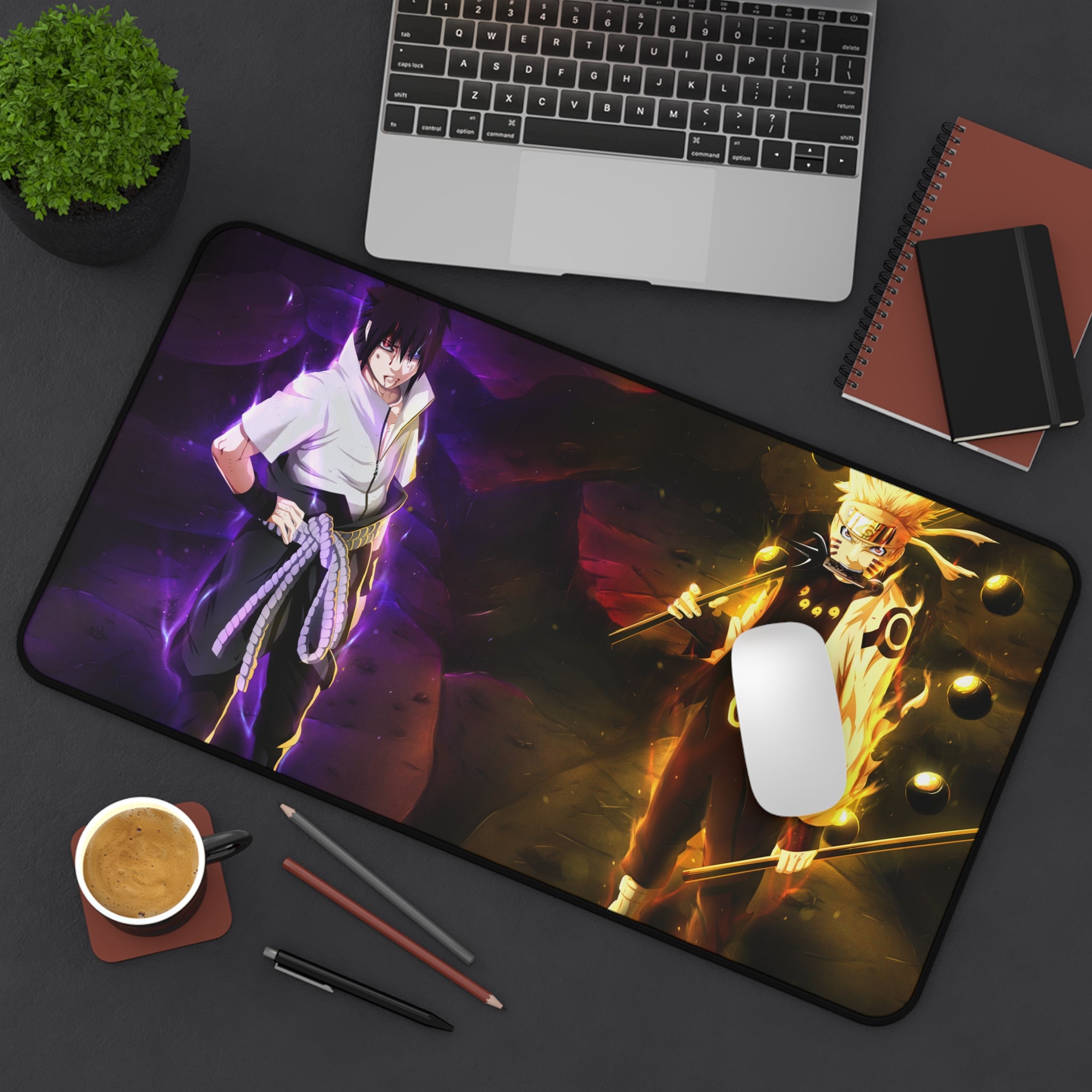 Naruto Anime Desk Mat - Naruto and Sasuke Gaming Mouse Pad, Anime Fans