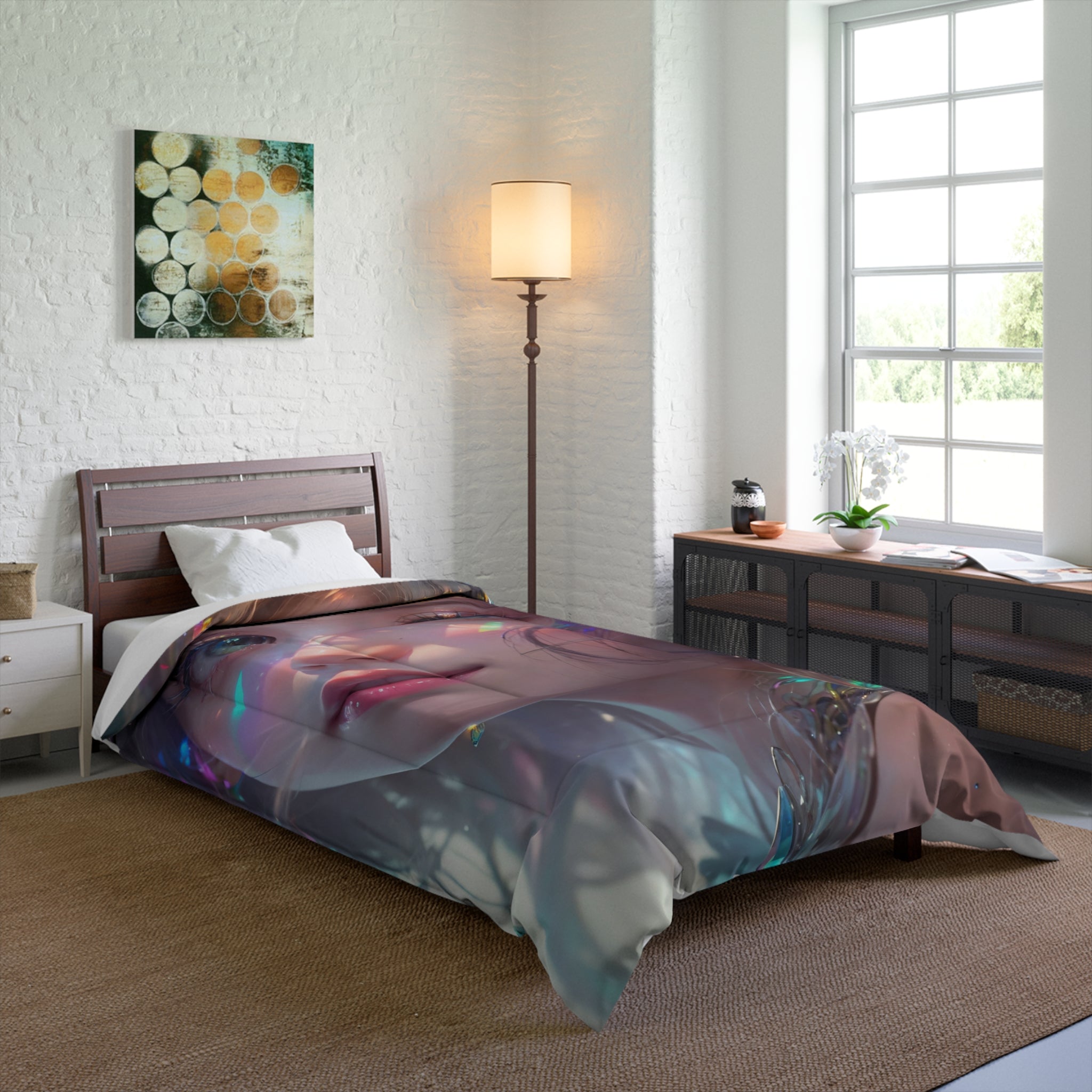 Dreamy Fantasy Comforter for Cozy Bedrooms, Boho Bedding, Art Print Quilt