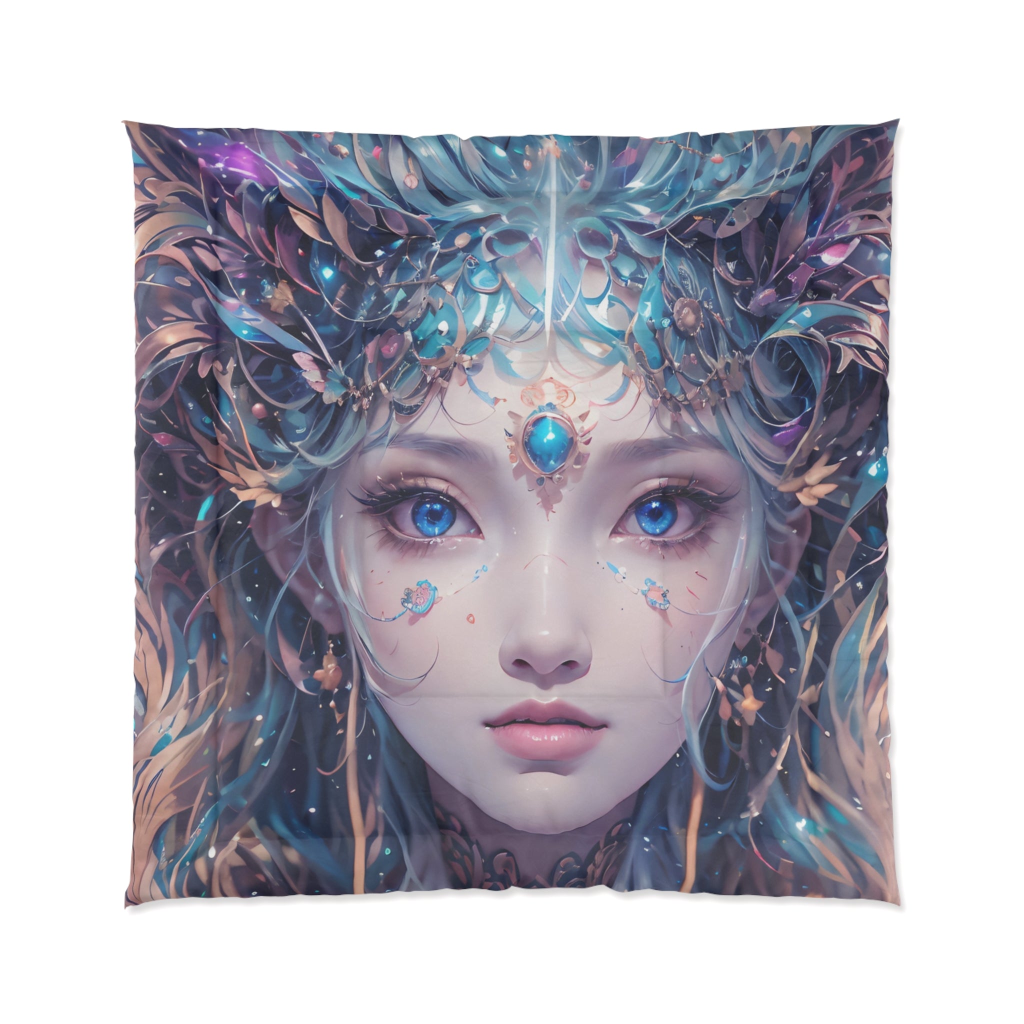 Mystical Goddess Comforter, Enchanted Bedding Set, Bohemian Bedroom