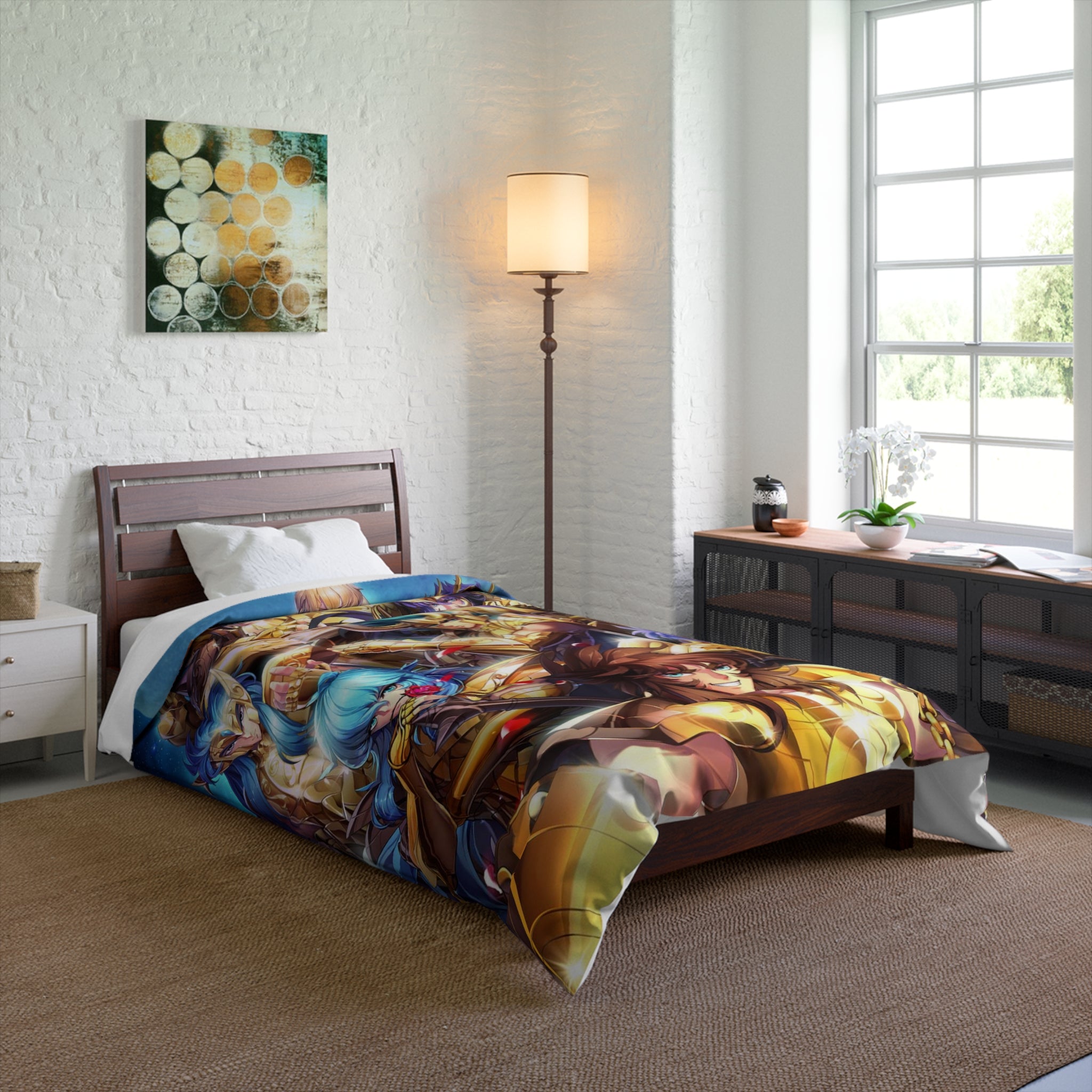 Saint Seiya Vibrant Character Comforter, Cozy Blanket for Fans, Bedroom Decor