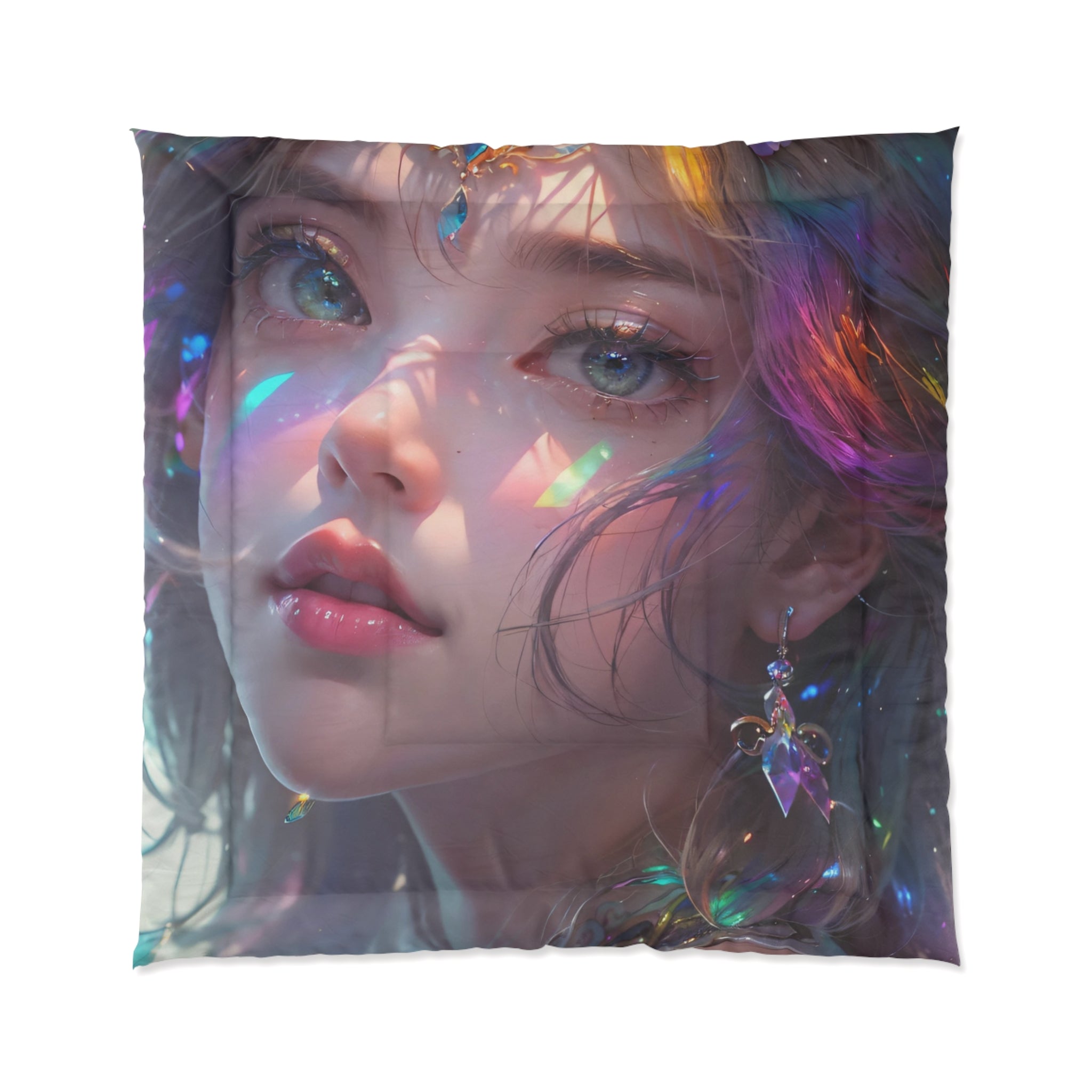 Dreamy Fantasy Comforter for Cozy Bedrooms, Boho Bedding, Art Print Quilt