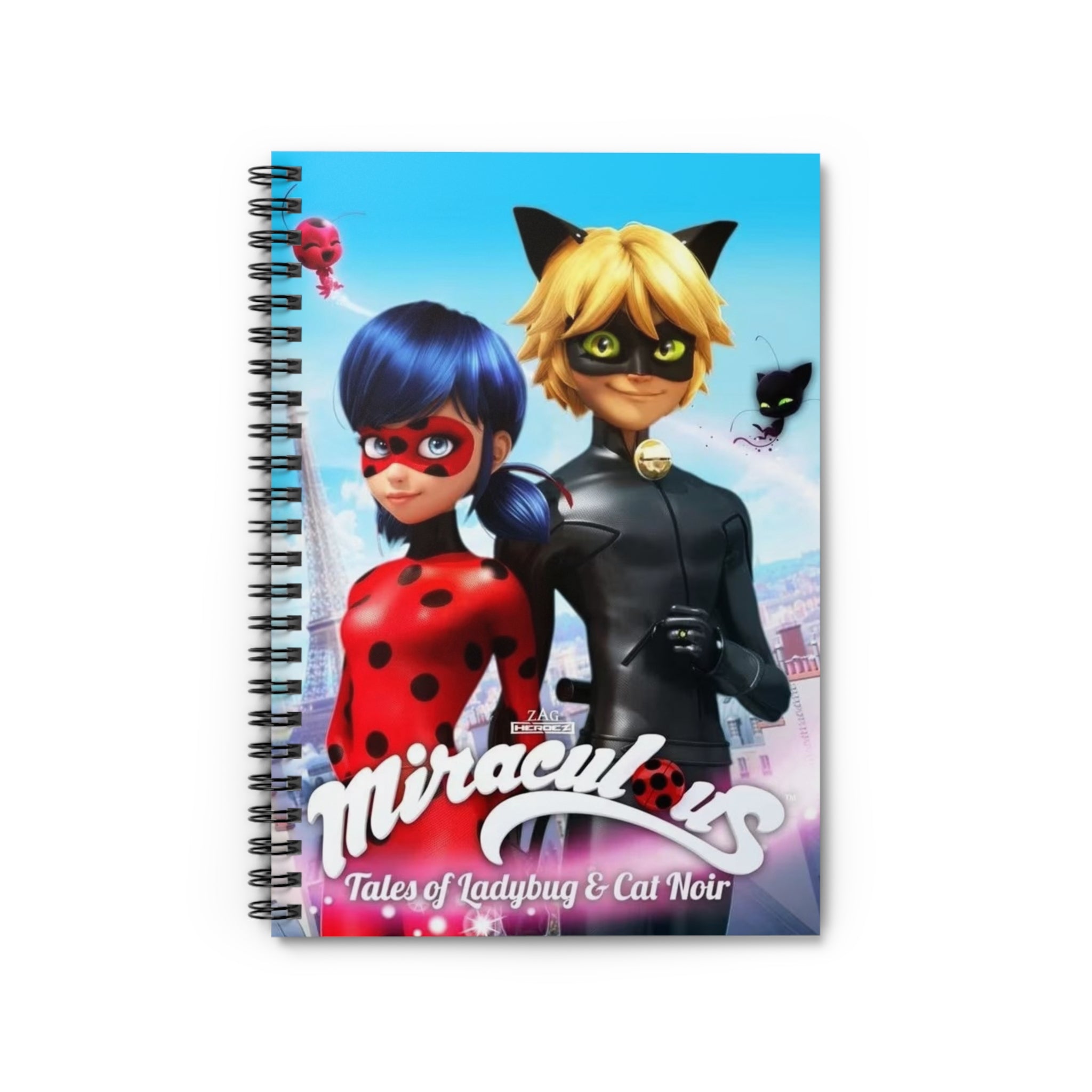 Miraculous Tales Spiral Notebook - Ruled Line Ladybug & Cat Noir Journal, School