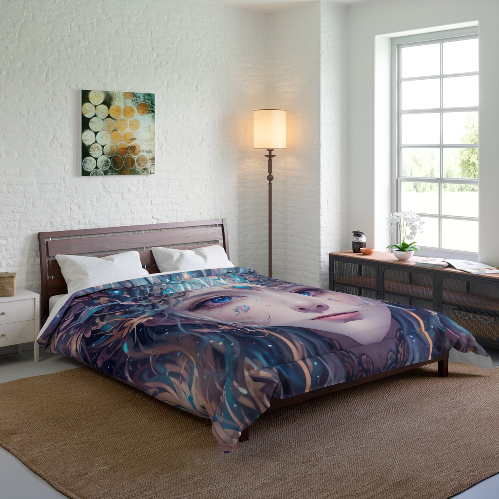 Mystical Goddess Comforter, Enchanted Bedding Set, Bohemian Bedroom