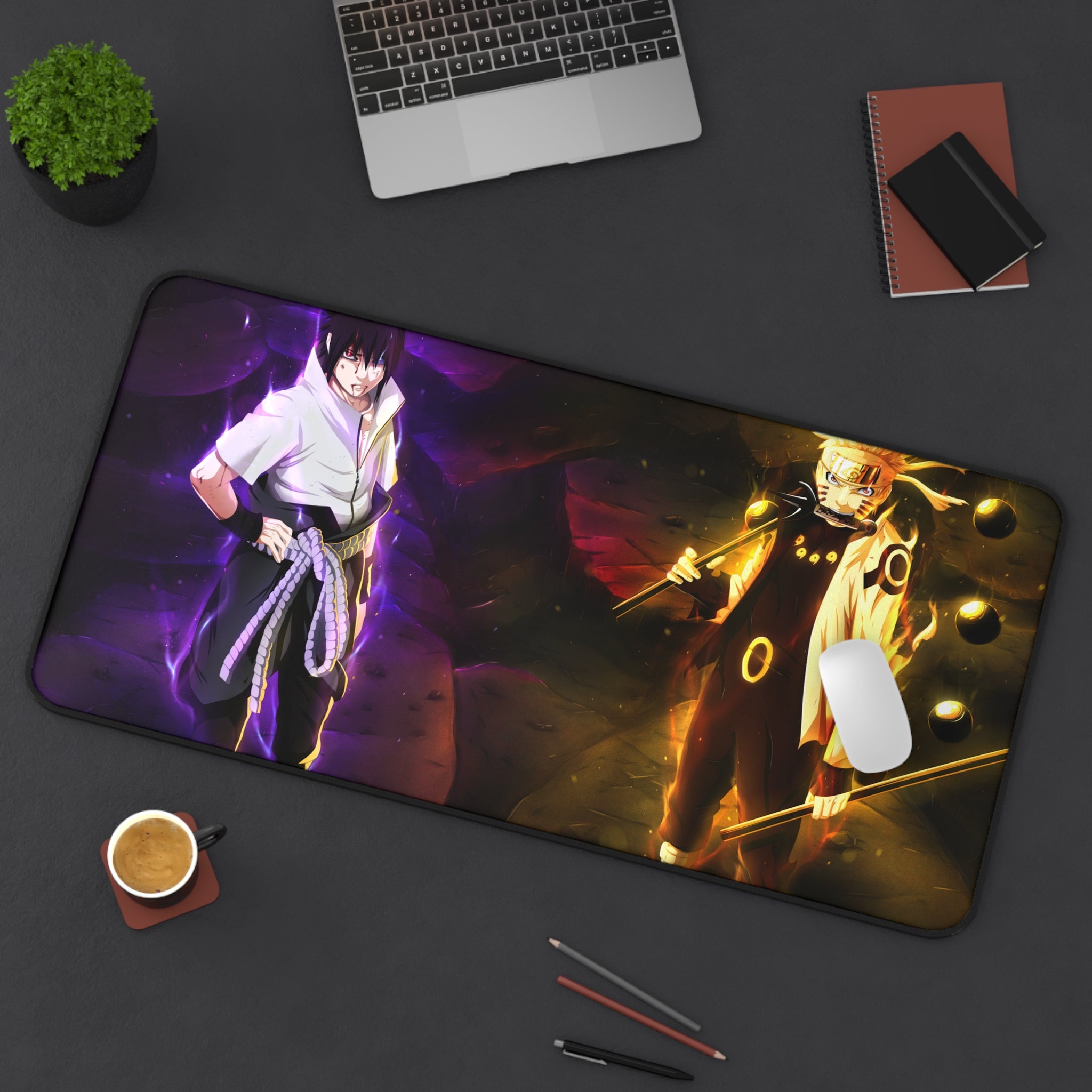 Naruto Anime Desk Mat - Naruto and Sasuke Gaming Mouse Pad, Anime Fans
