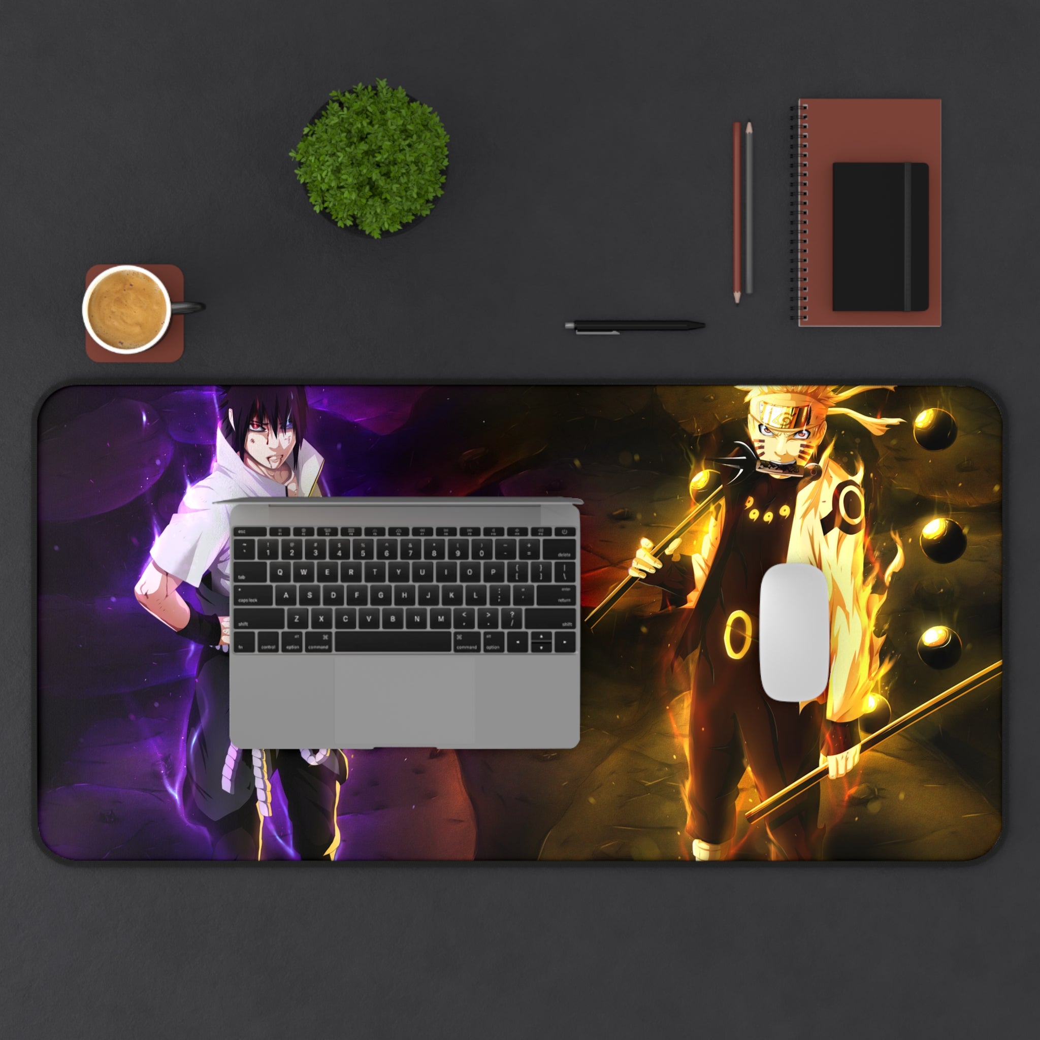 Naruto Anime Desk Mat - Naruto and Sasuke Gaming Mouse Pad, Anime Fans