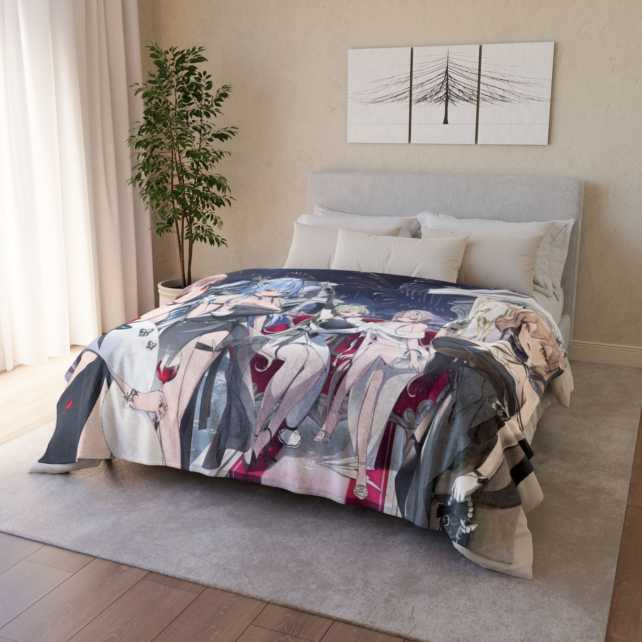 Nikke Anime-Inspired Soft Polyester Blanket, Cozy Throw Blanket for Anime Fans