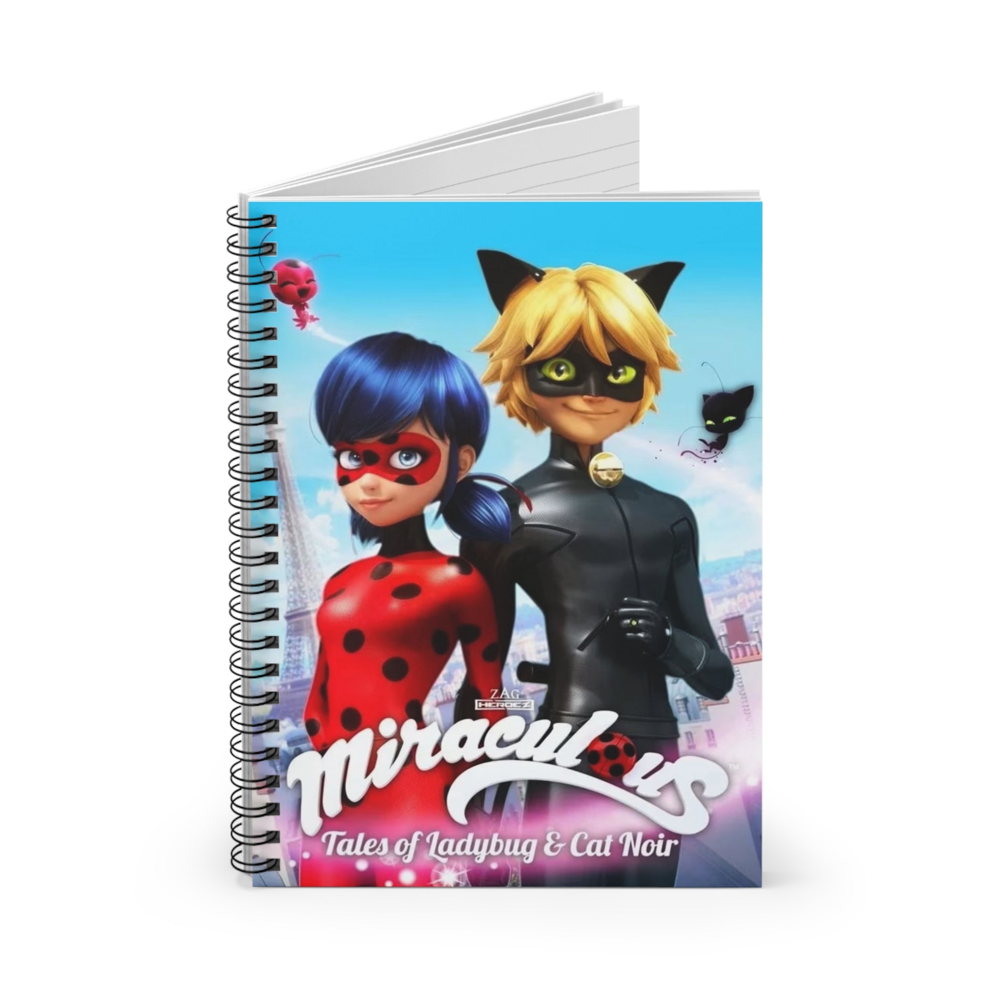 Miraculous Tales Spiral Notebook - Ruled Line Ladybug & Cat Noir Journal, School