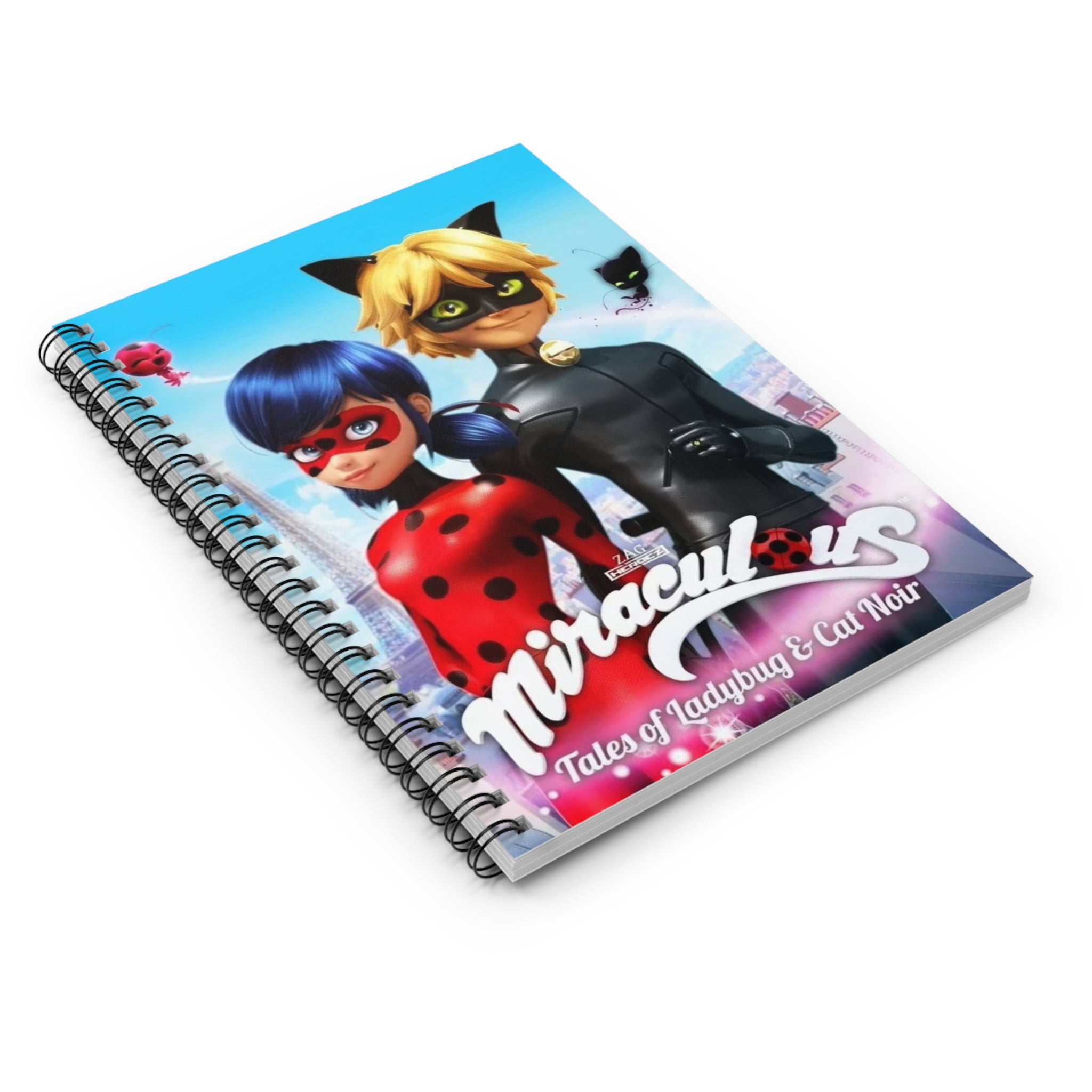 Miraculous Tales Spiral Notebook - Ruled Line Ladybug & Cat Noir Journal, School
