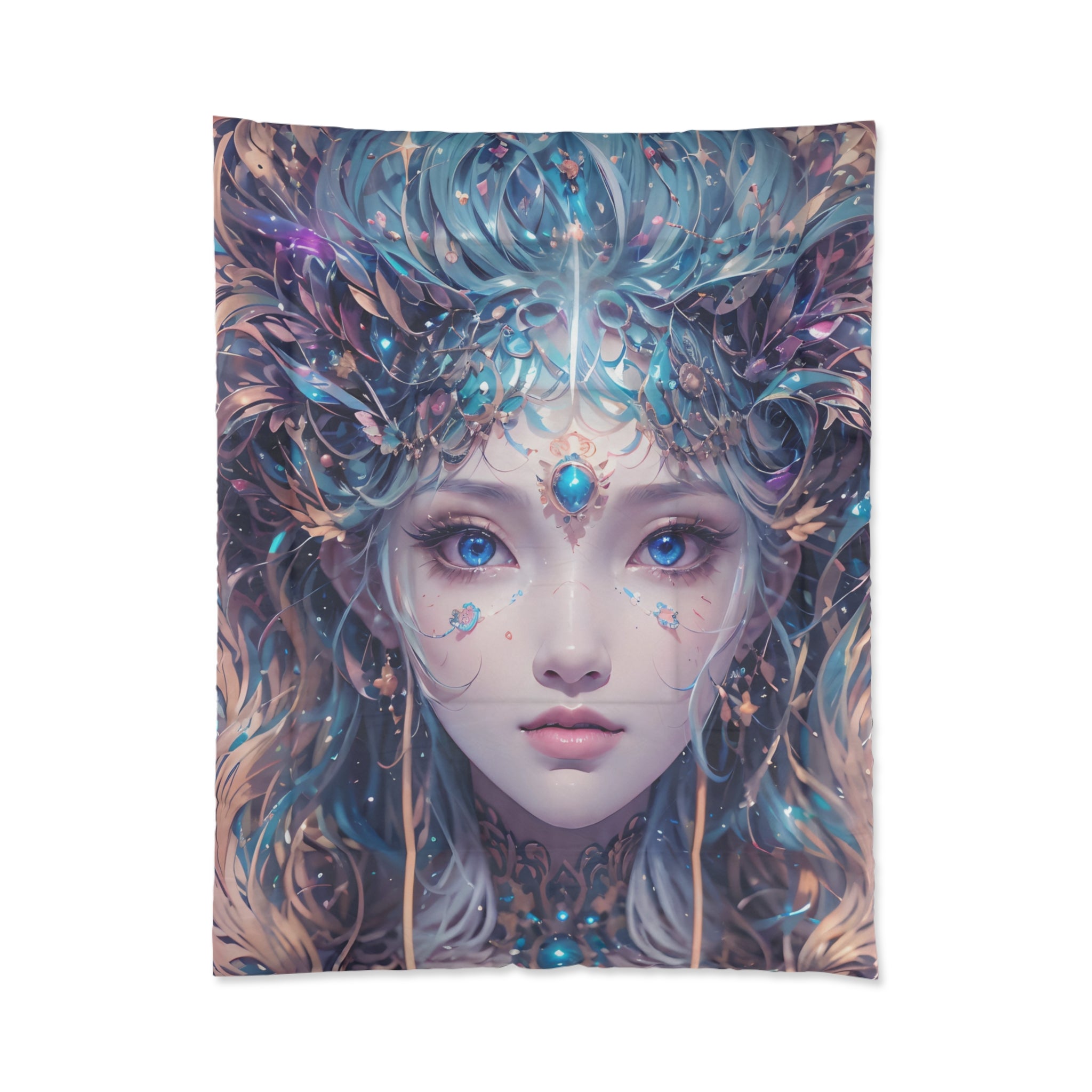 Mystical Goddess Comforter, Enchanted Bedding Set, Bohemian Bedroom