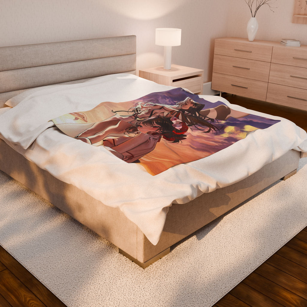 Nikke anime Velveteen Plush Blanket - Cozy Anime Art Throw, Soft Blanket