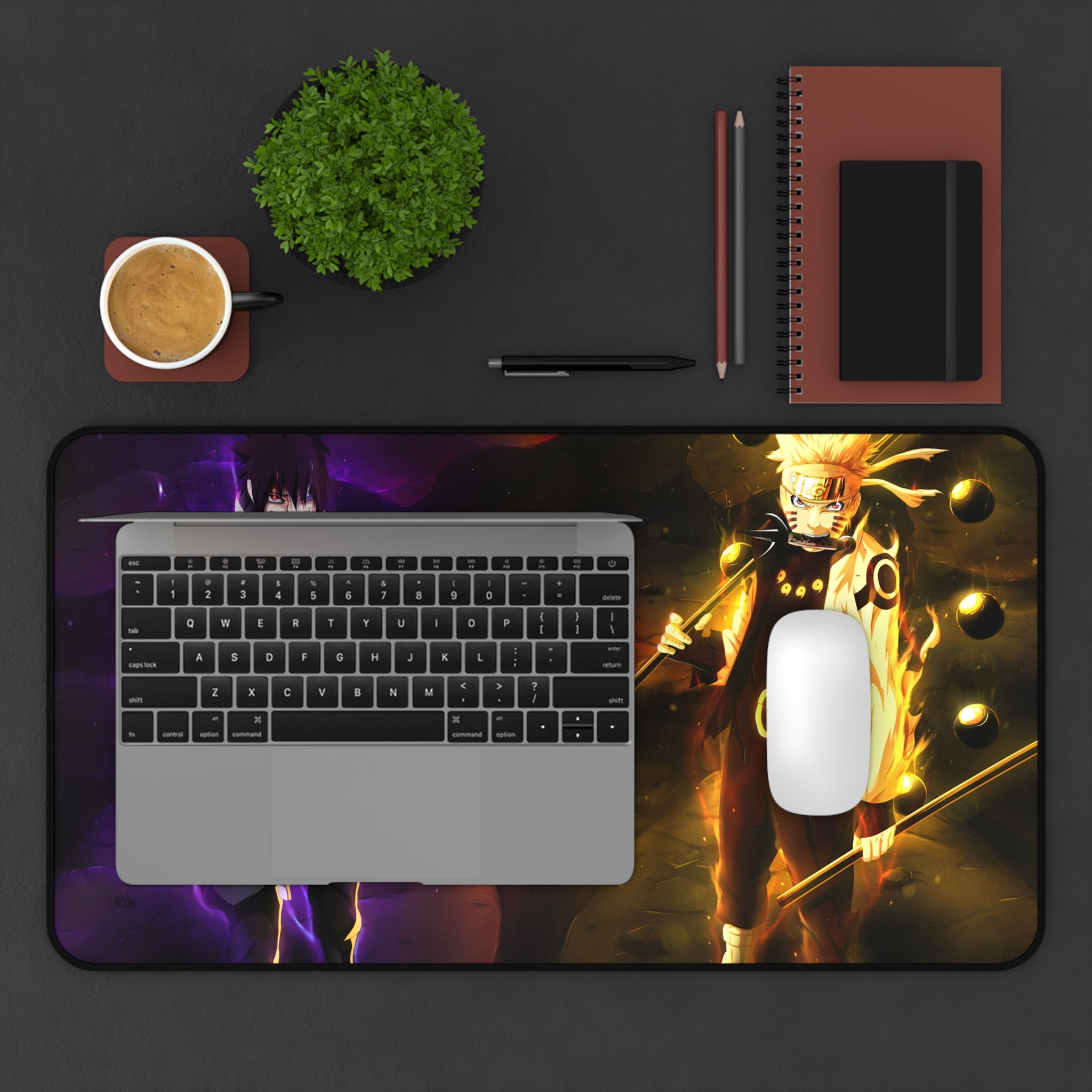 Naruto Anime Desk Mat - Naruto and Sasuke Gaming Mouse Pad, Anime Fans
