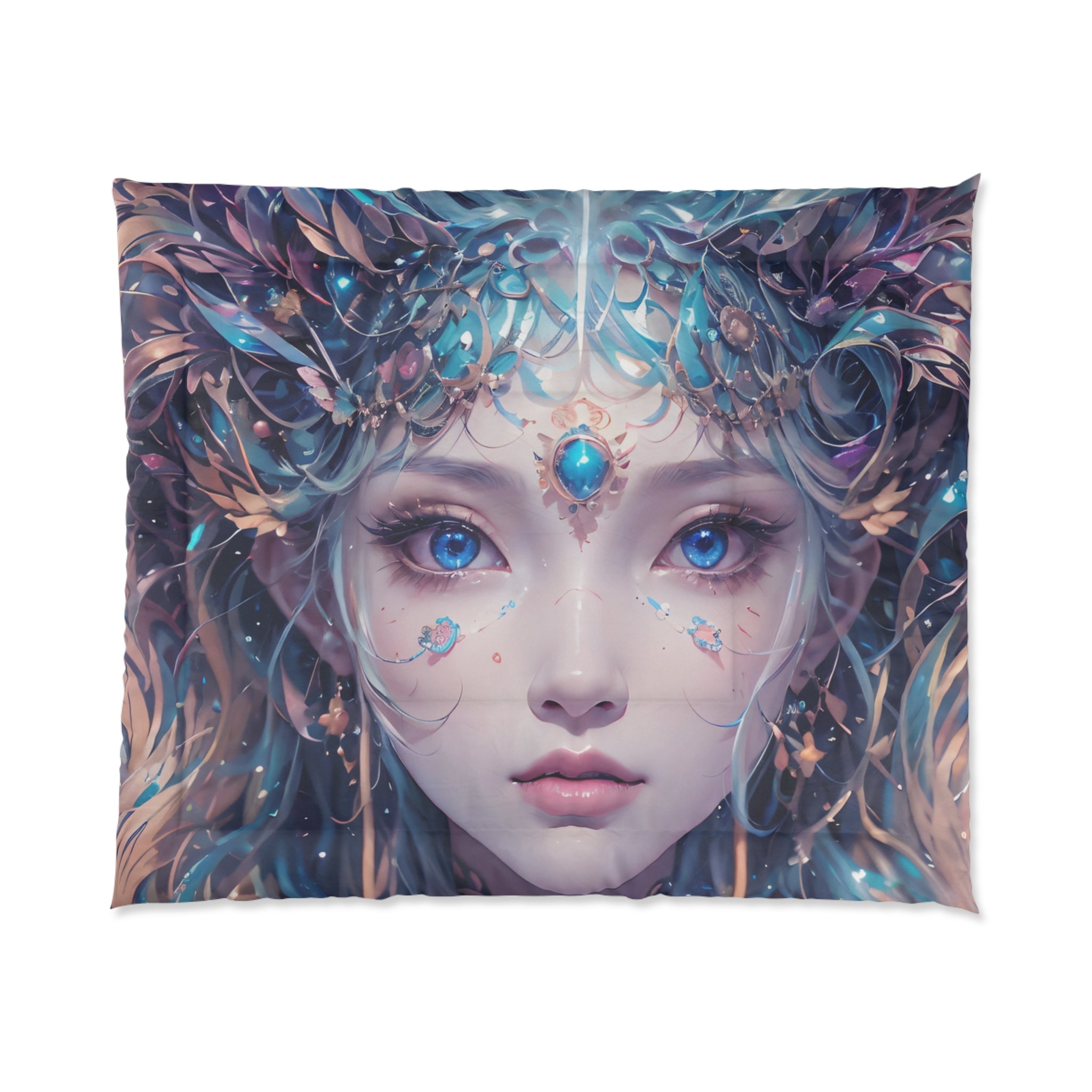 Mystical Goddess Comforter, Enchanted Bedding Set, Bohemian Bedroom