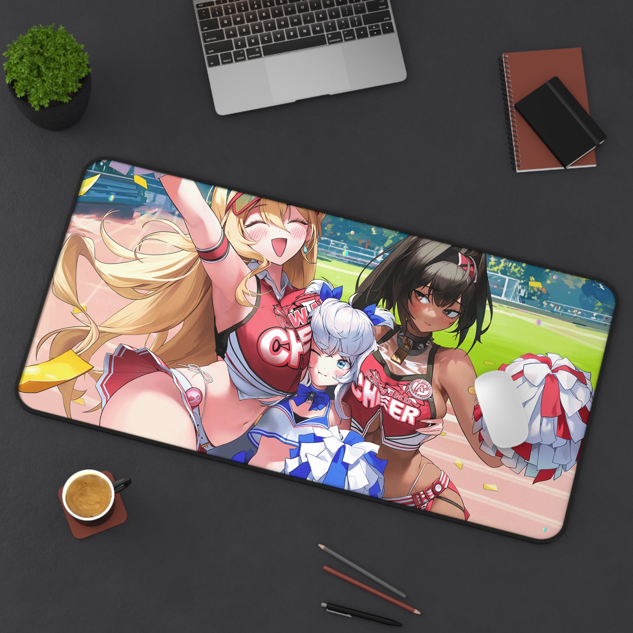 Nikke anime Cheerleaders Desk Mat, Fun Desk Accessory, Anime Themed Accessories