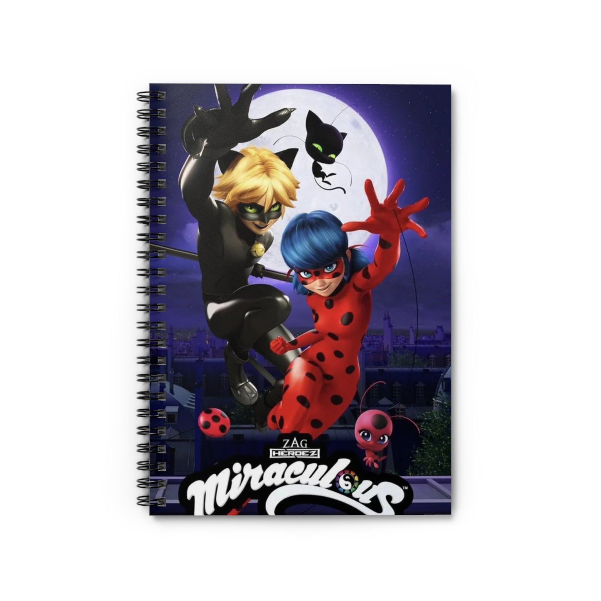 Miraculous Ladybug Spiral Notebook - Perfect for School, Journaling, Note-taking