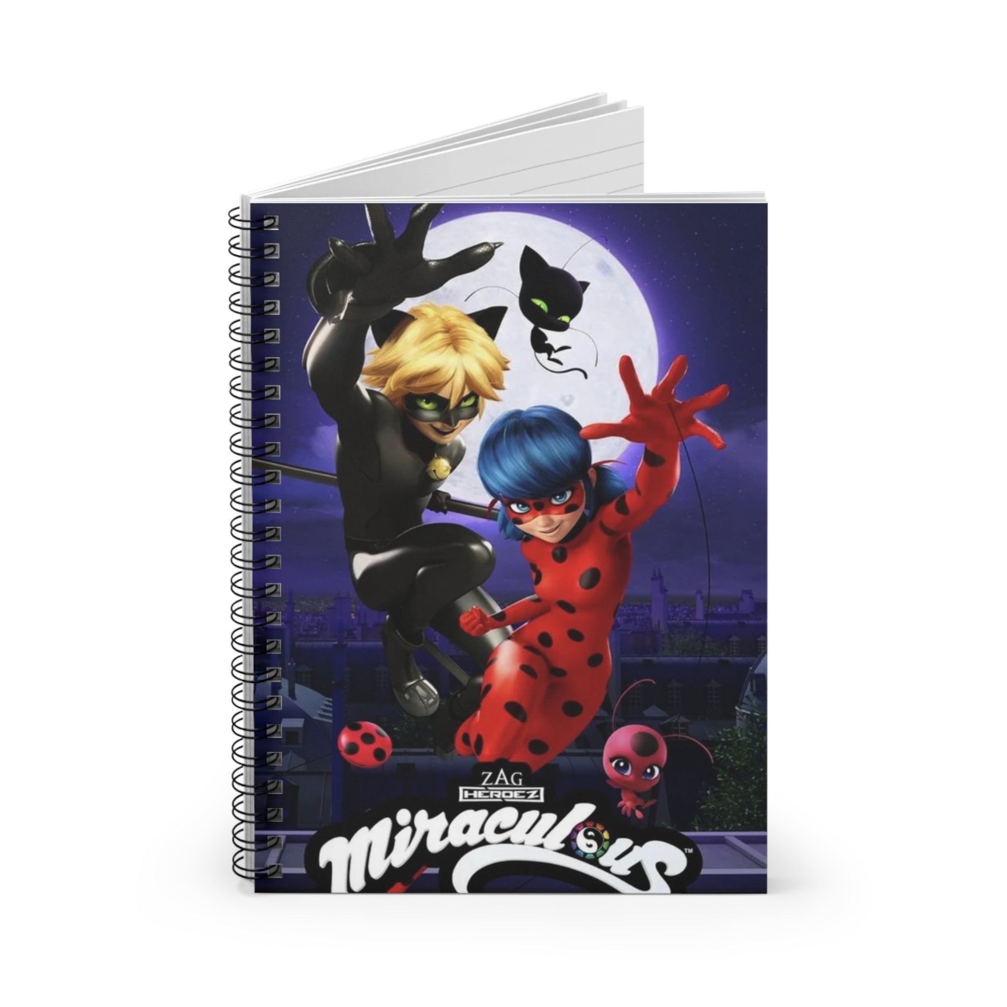 Miraculous Ladybug Spiral Notebook - Perfect for School, Journaling, Note-taking