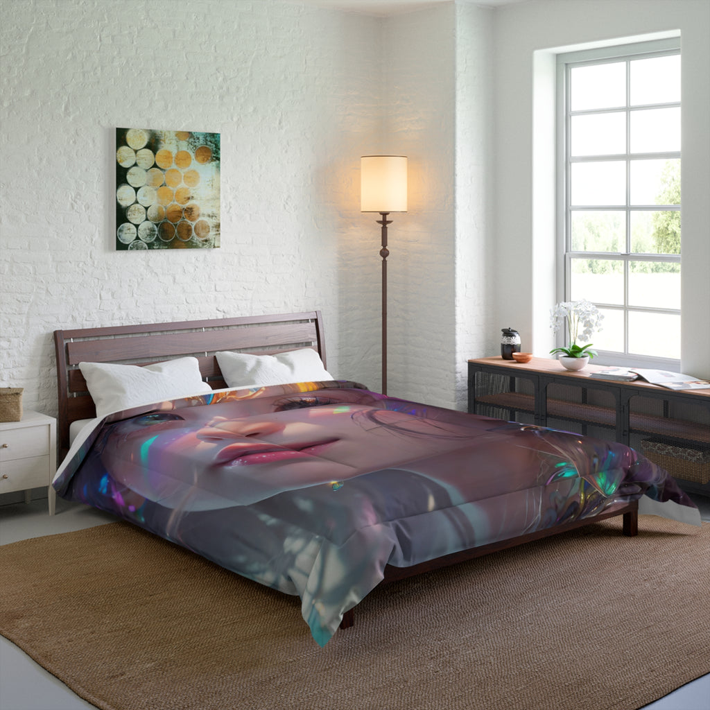 Dreamy Fantasy Comforter for Cozy Bedrooms, Boho Bedding, Art Print Quilt
